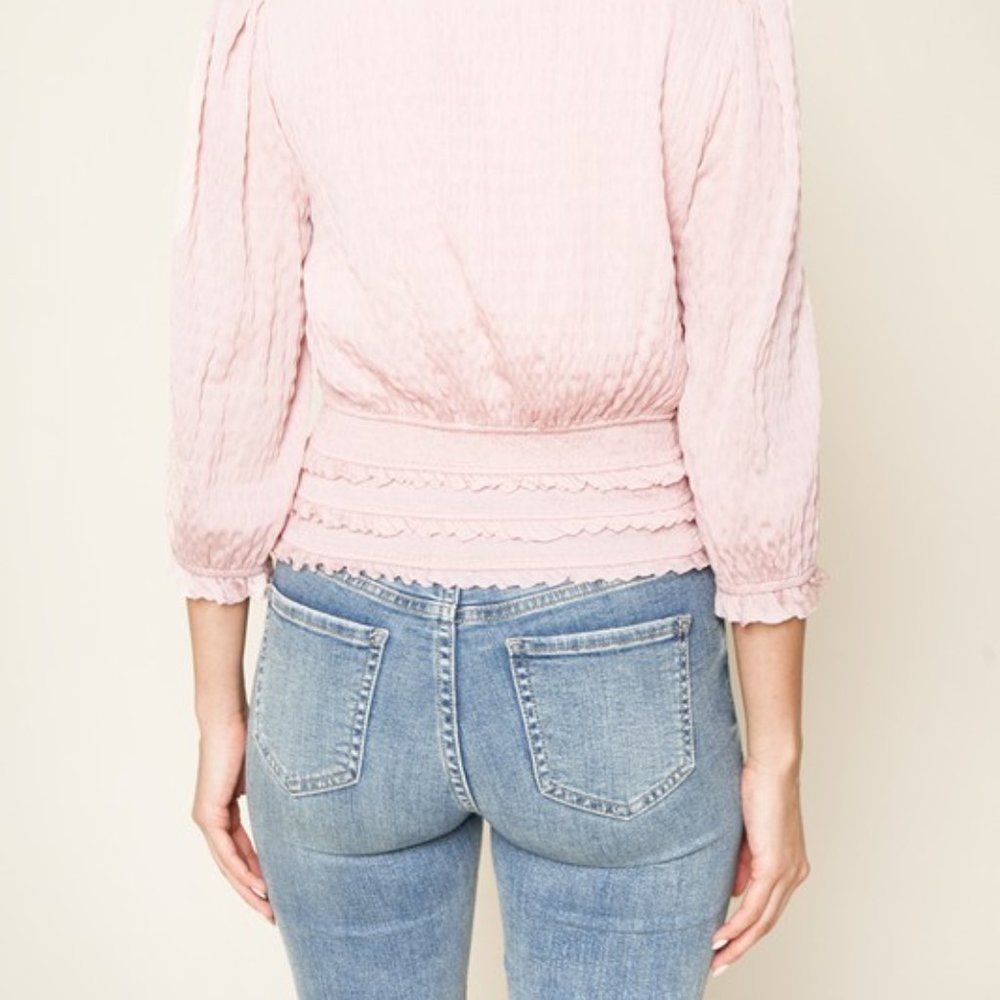 Pink Smocked baby doll crop top - Picture 8 of 10
